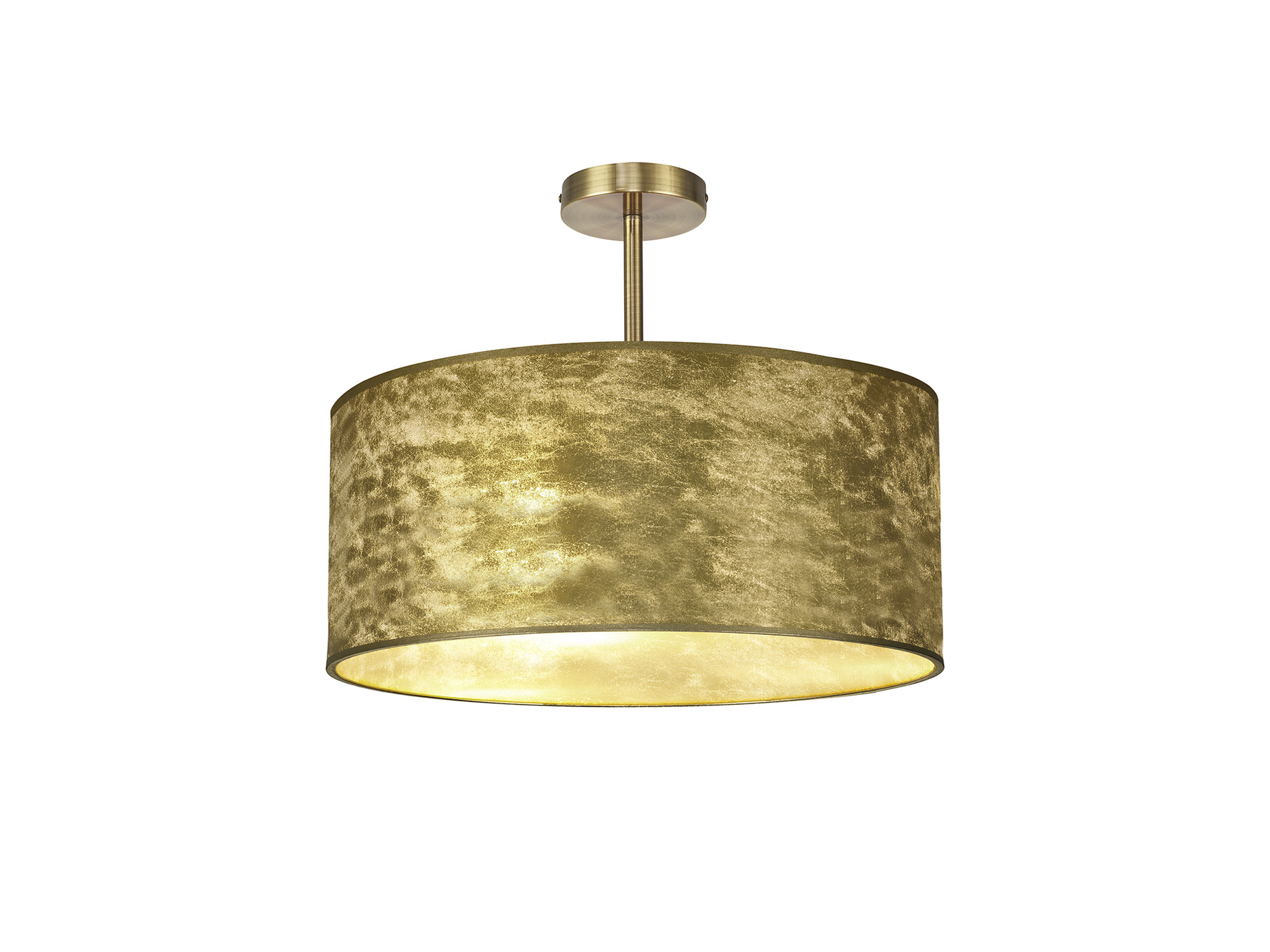 DK0846  Baymont 50cm Semi Flush 5 Light Antique Brass, Gold Leaf